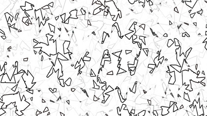 Abstract White and Black Vector, Black Musical Notes on White Background. Many Random Falling Notes.