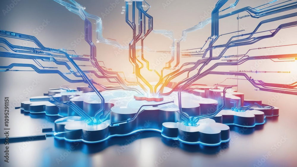Poster holographic networking with interconnected data streams in cloud based operations setting, showcasin