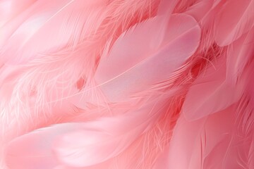 Obraz premium Soft pink feathers texture background. Swan Feather, Generative AI