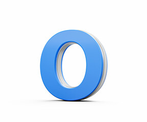 Blue Capital Letter O Gleams With Its Sleek Modern Design Bold Font With Sharp Edges 3D Illustration