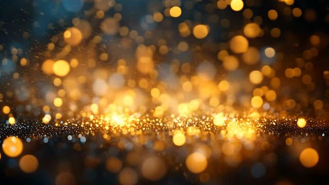 Luxury particles background golden shining dust bokeh glitter. 4K gold particles awards background is a motion graphics.