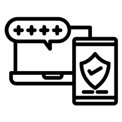 Two-Factor Authentication Vector Icon Style  