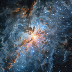 Stunning view of a nebula in deep space. Generative AI