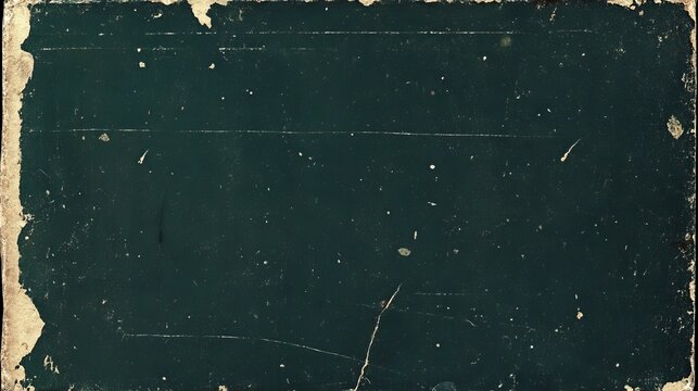 Top-Down View Dark Green Textured Surface with Scratches and Dust, Vintage Book Cover Composition, grunge background grunge texture, dark green, vintage background