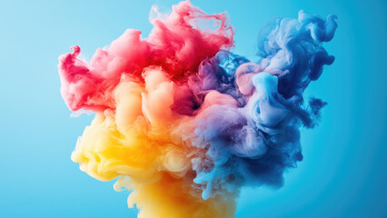 Colorful Smoke Explosion with Particles and Vibrant Hues