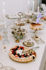 Christmas table setting, tart, Table with sweets, food at a party, sweet table, sugar, diabetes, sugar addiction, confectioner, wedding attractions, overweight, shortcrust pastry