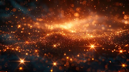 Obraz premium Sparklers illuminating with golden glow on black, ideal for festive events and celebration backgrounds, space for text, shining glitter, festive holidays