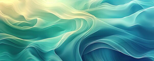 Abstract Flowing Green and Blue Design