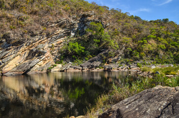 Nice region with river, calm water, good pools, clean beaches, all of them inside a mountain ridge called Serra do Cipo in Minas Gerais, Brazil.