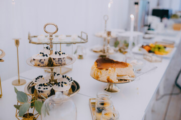 Table with sweets, food at a party, sweet table, sugar, diabetes, sugar addiction, confectioner, wedding attractions, overweight, muffins, cheesecake