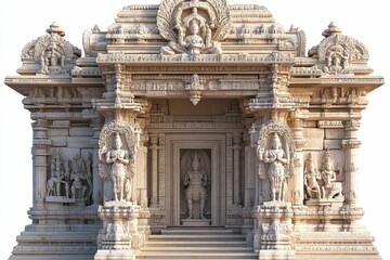Obraz premium Ornate stone temple entrance, detailed carvings.