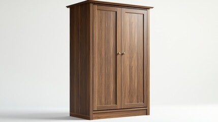 Elegant wooden wardrobe with double doors and classic design