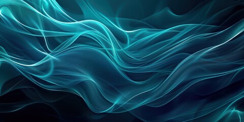 Abstract Blue Waves Digital Art