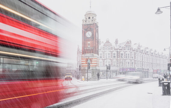 Crouch end Clock Tower in Winter, London