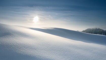눈쌓인 언덕과 아침햇살
