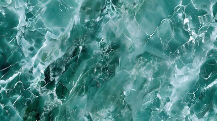 Fototapeta premium Green Marble Texture with White Veins Seamless Pattern Background.