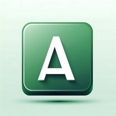 letter A icon in a forest green square for UI UX