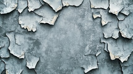 Obraz premium Close-up of textured blue wall with peeling paint, showcasing layers of distress and age for a grungy artistic effect.