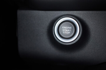 The image displays a detailed view of a cars start stop button