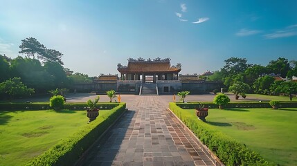 The ancient Chinese architecture in the garden of the ancient city of Shenzhen