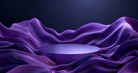Fototapeta premium Purple Silk Background with Product Display