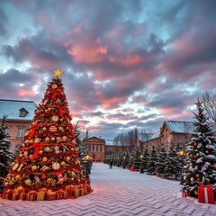  Christmas background xmas romantic and elegant atmosphere greeting card christmas tree holiday winter festive celebration   