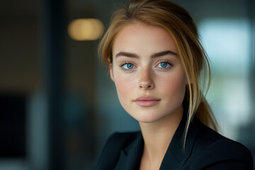Fototapeta premium portrait of a young adult female in a office