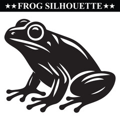 Frog silhouette, Frog hand drawn art on white background. Eps 10