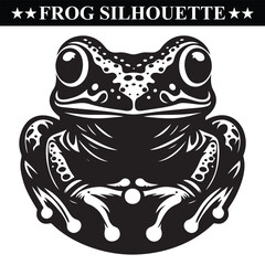 Frog silhouette, Frog hand drawn art on white background. Eps 10