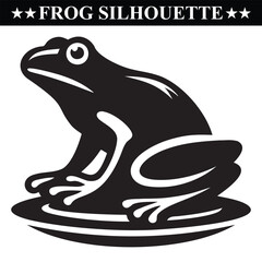 Frog silhouette, Frog hand drawn art on white background. Eps 10