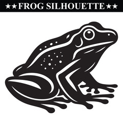 Frog silhouette, Frog hand drawn art on white background. Eps 10