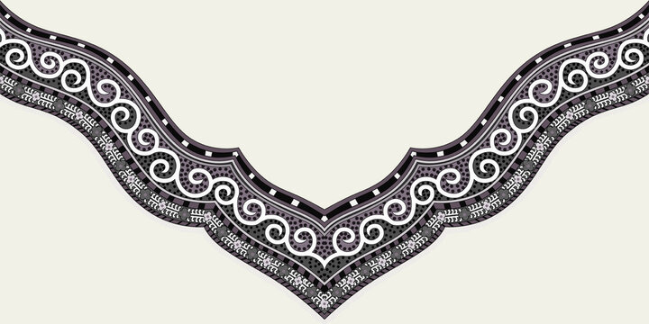 Islamic ethnic ornamental digital roman vector borders seamless designs