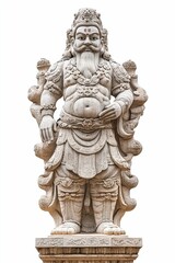 Fototapeta premium Large stone statue, ornate details, serene expression.