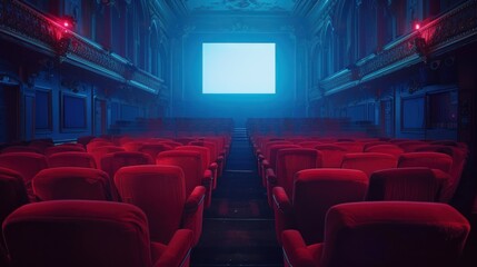 Fototapeta premium Empty Theater Seats Awaiting a Movie