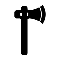 Double-Headed Axe Silhouette Vector. This vector graphic showcases the silhouette of a double-headed axe featuring a central handle with a symmetrical, dual-edged blade at the top.