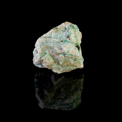 Minerals on a black background close-up