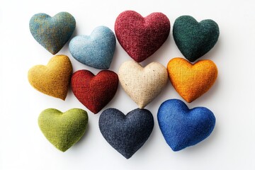 Obraz premium Handmade sewn fabric hearts for Valentines's Day
