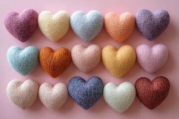 Obraz premium Handmade sewn fabric hearts for Valentines's Day