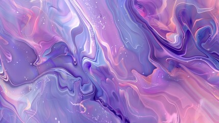 Abstract Swirling Liquid Art - Purple, Pink and Blue Hues