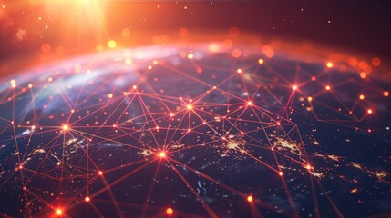 Obraz premium Global Network Connection Visualization