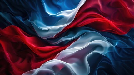 Obraz premium Abstract Red, White, and Blue Silk Fabric