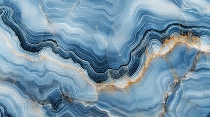 Stunning blue agate stone with swirling patterns and delicate golden accents, evoking a sense of tranquility.