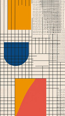 Bold geometric shapes with grids