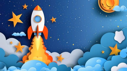 Rocket Launch Illustration