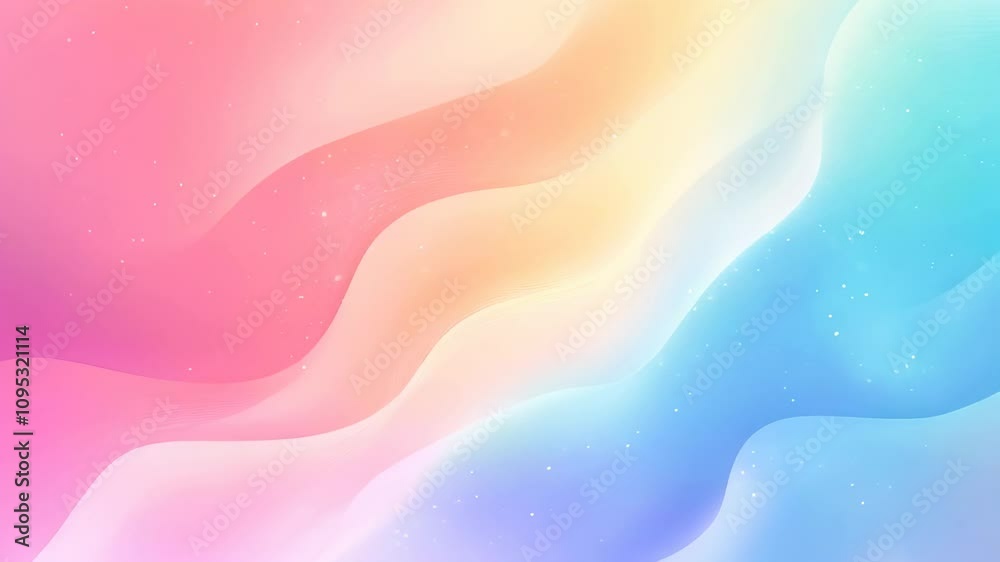 Poster colorful abstract gradients flowing softly in a serene digital art display