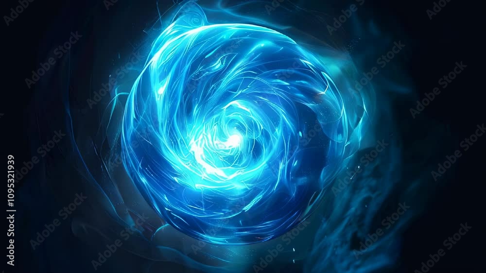 Poster exploring the ethereal depths of abstract mana energy in a mystical realm