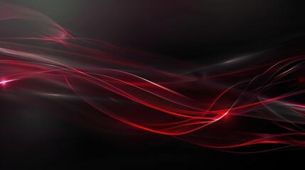Abstract Red Waves on Dark Background