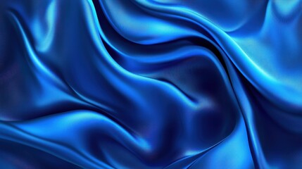 Obraz premium A close-up of luxurious blue satin fabric, showcasing its smooth texture and elegant draping.