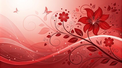 Abstract Background Design HD Soft Light Strong Red Color
