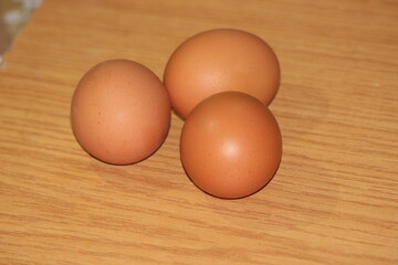Eggs on a Wooden Table